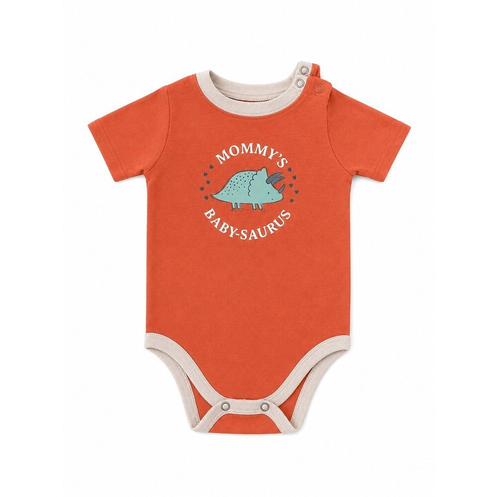 Garanimals Mommy’s Baby-Saurus Dinosaur Bodysuit Size 12M Orange and Tan